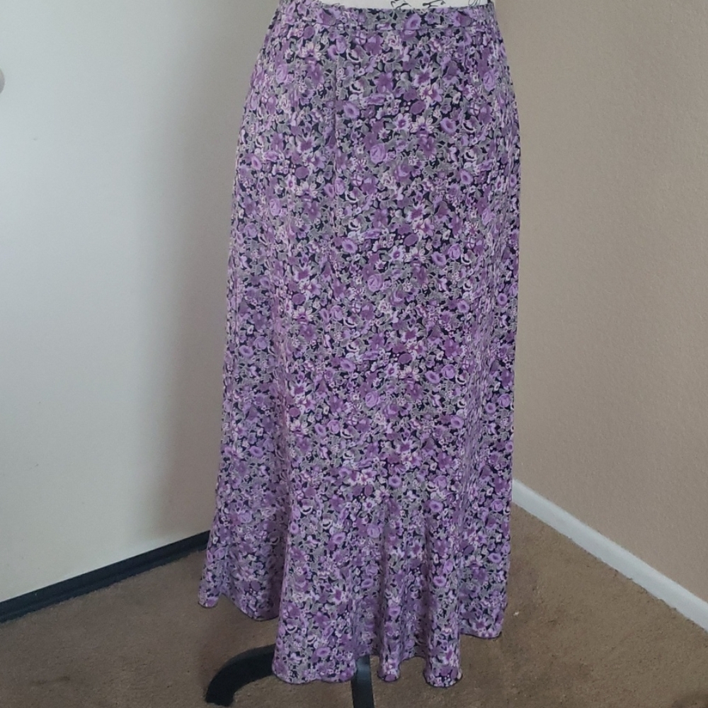Norton McNaughton Flowered Maxi Skirt
